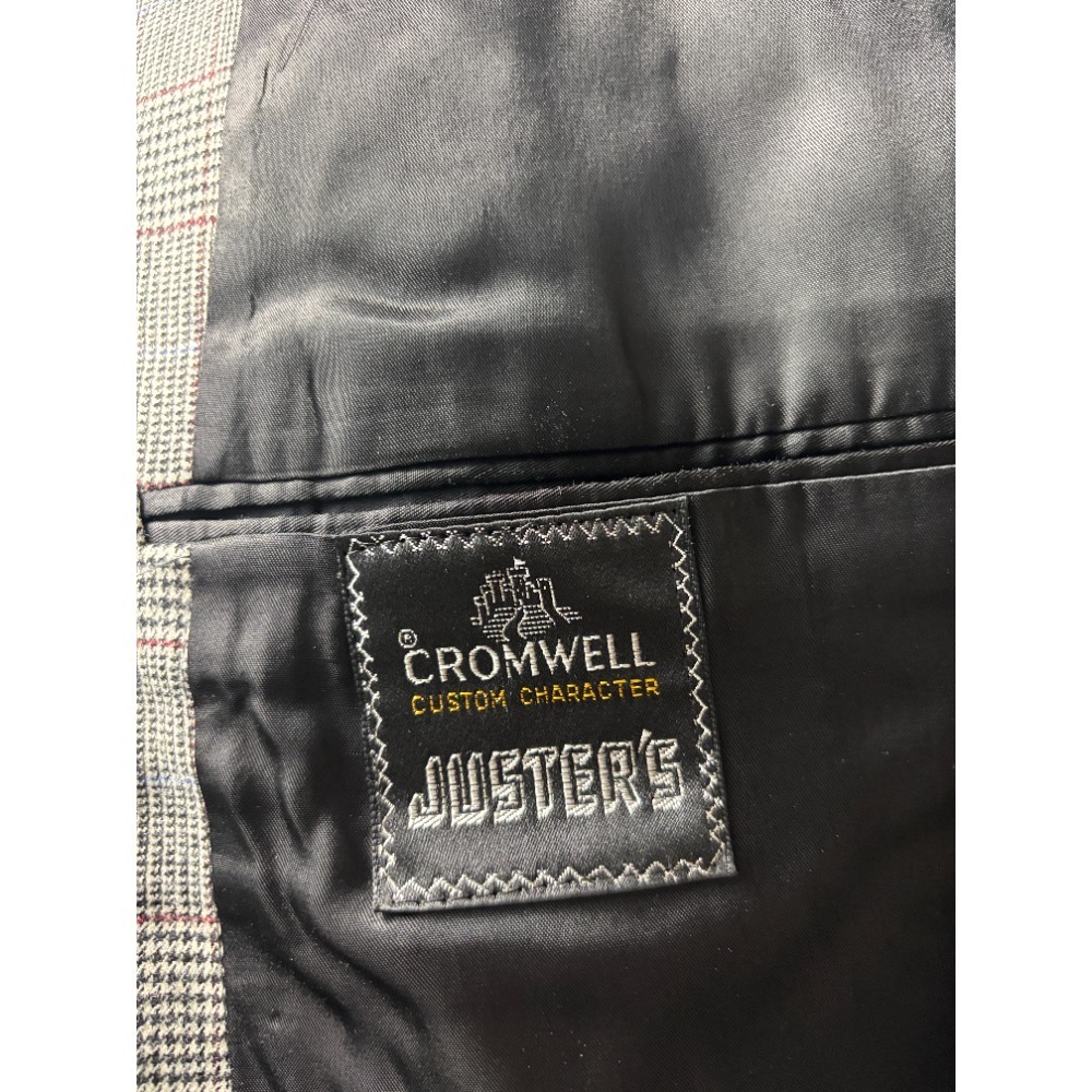 Cromwell Juster's Custom‎ Suit Sz 44-46 Windowpane Wool Two Button Blazer Jacket - Picture 11 of 16
